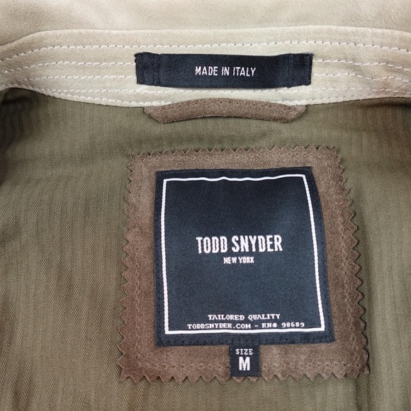 Todd Snyder Dylan Jacket Mens Medium Brown Suede Western Colorblock Italy - Picture 6 of 13